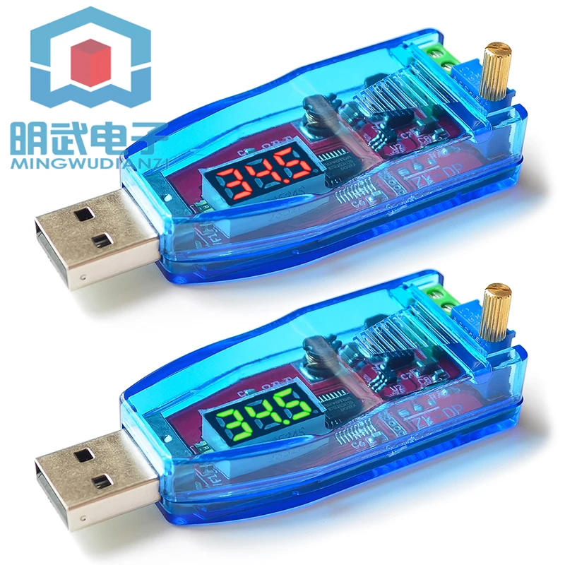 DC-DC USB Adjustable buck-boost Power Supply Voltage Regulator Module 5V To 3.3V 9V 12V 24V DP Red