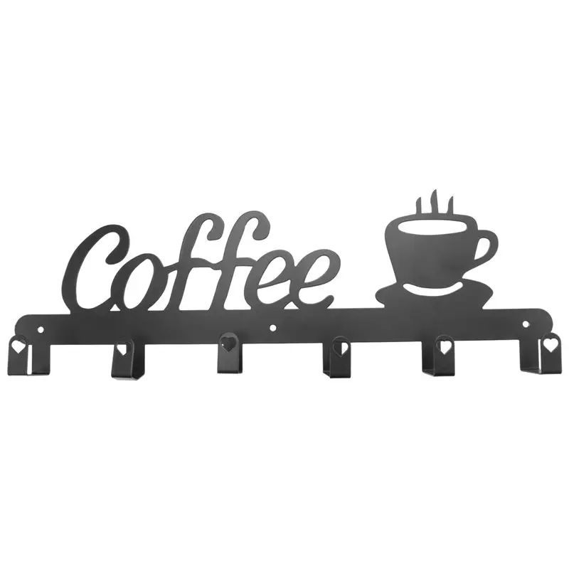 

HHTL Coffee Mug Holder Wall Mounted,Coffee Bar Decor Sign,Coffee Cup Rack Holds,Coffee Sign Mug Hanger,Coffee Mug Rack