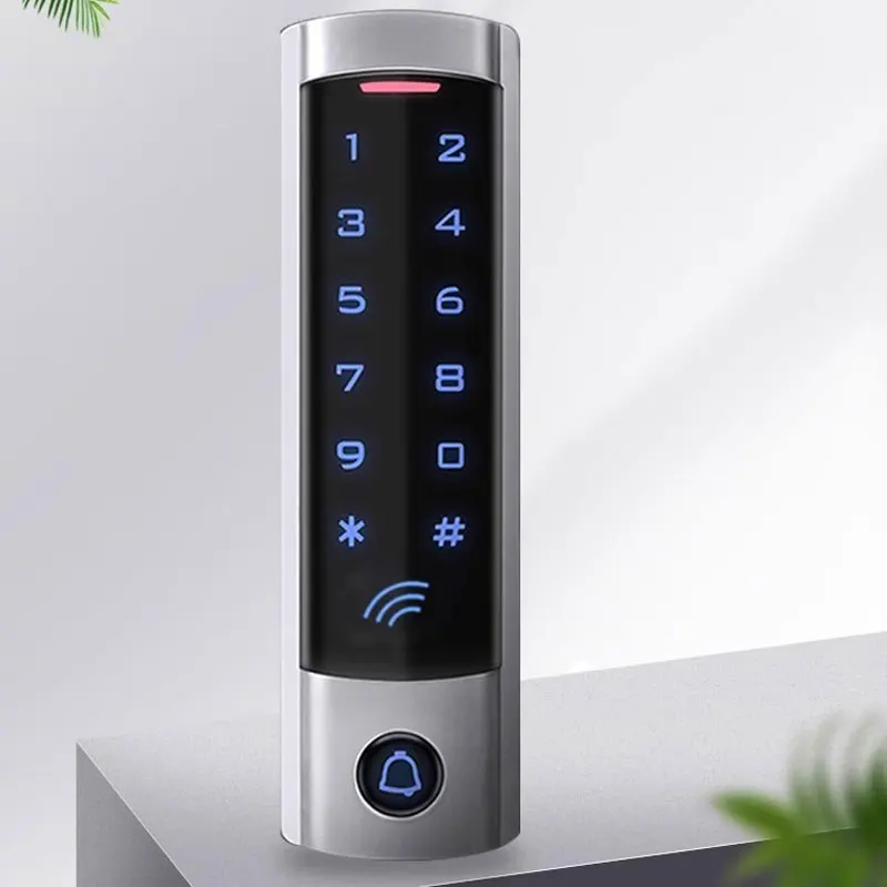 Narrow Metal Standalone Access Control Machine Touch Keypad ID/IC Card 2000 User Waterproof IP67