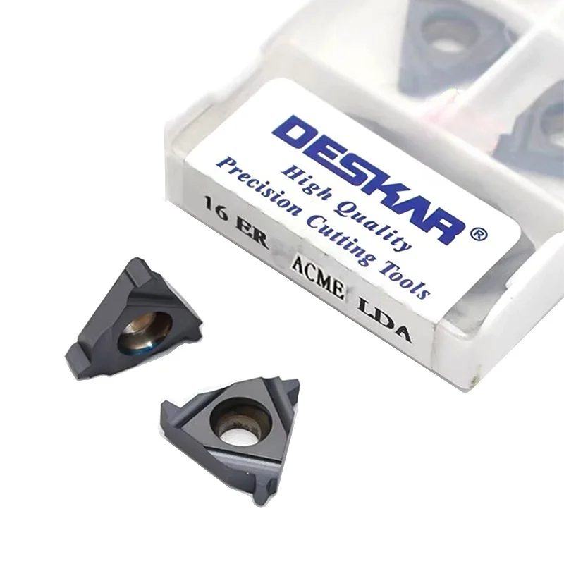 

Твердосплавные вставки 16ER 16IR 8ACME 10ACME LDA DESKAR ACME 29 ° Токарный станок с ЧПУ, резак по металлу, инструменты для токарной обработки внутренней внешней резьбы