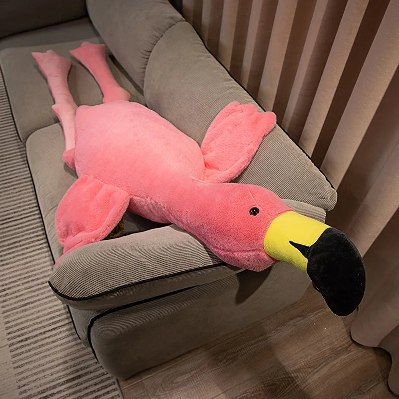 

70~180cm Flamingo Doll Pink White Giant Zoo Animal Plushie Peluche Stuffed Fluffy Sofa Decor Pillow Sleeping Companion Gift