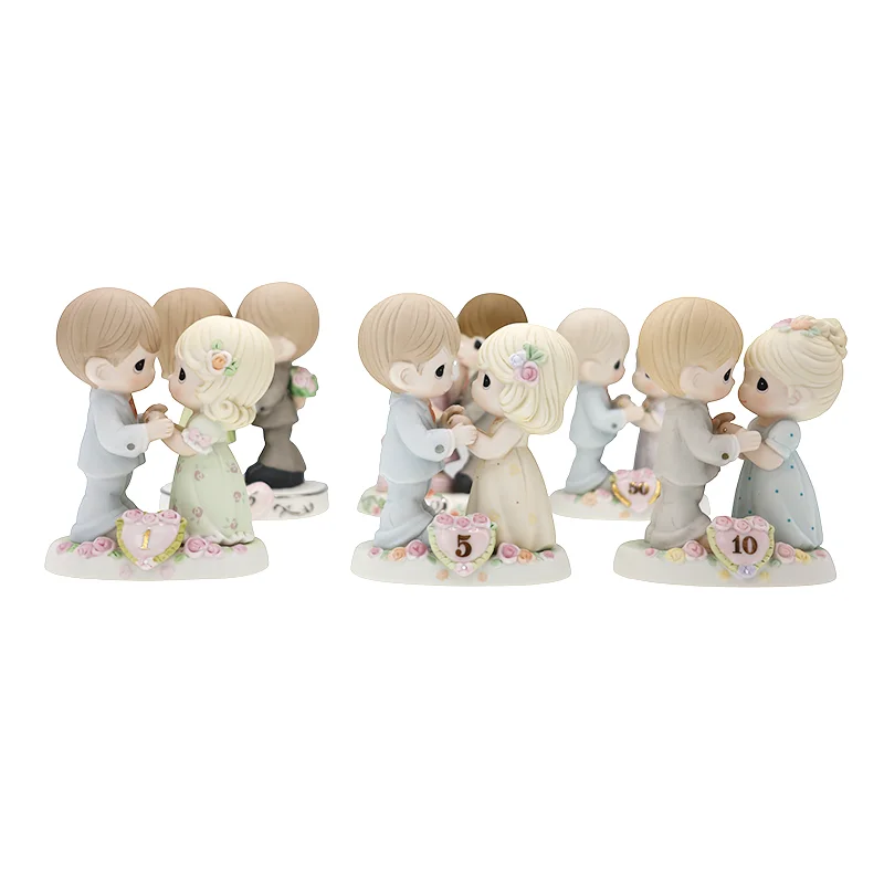 

Wedding Gifts Precious Moments Wedding Anniversary Ornaments Girls and Boys Couple Ceramic Figurines Valentine's Day Gifts