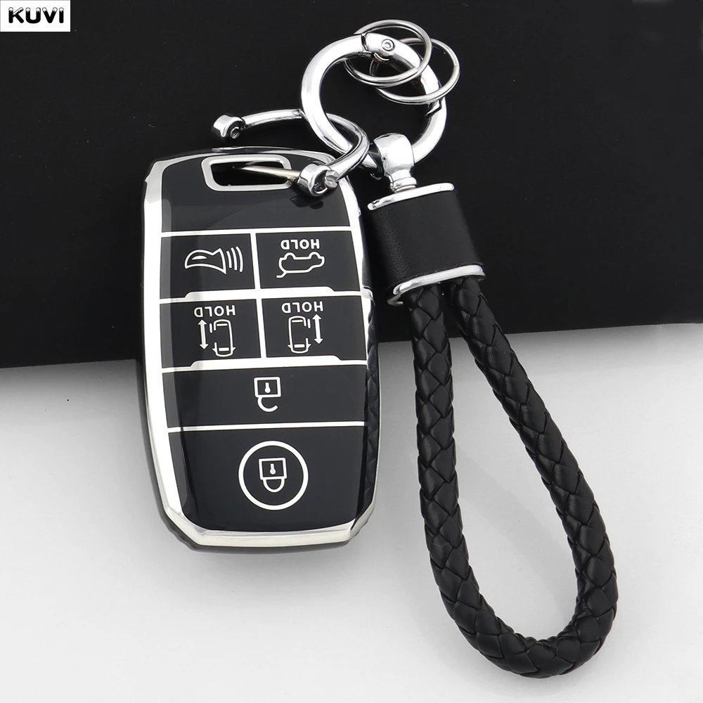 6 Button Pink TPU Car Key Case Cover Fob Keychain Shell For Kia New Sedona Grand Carnival Snugly Sorento L580 Kia Doule Carnival