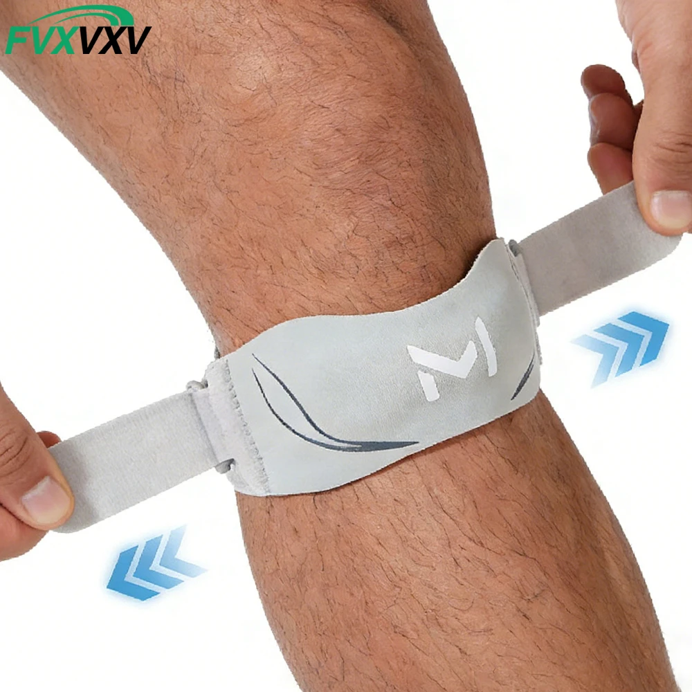 1 Stück Kniebandage für Damen und Herren – Patella-Kniegurt zur Unterstützung bei Sehnenentzündung, Basketball, Laufen, Tennis, Kniebeugen – verstellbar – Detail 1