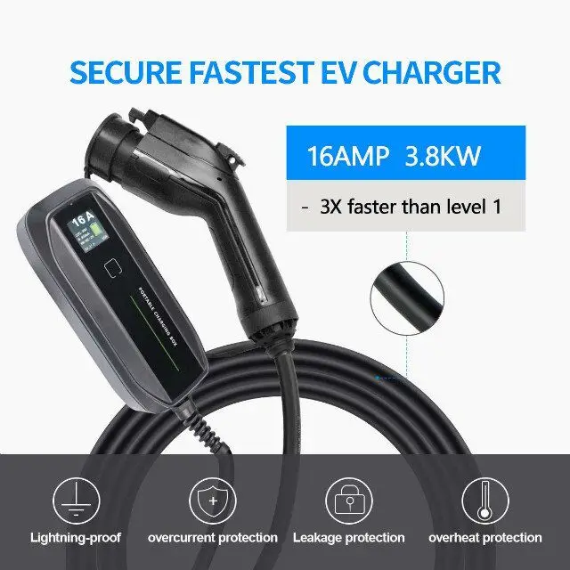 16A Level2 IP67 Type1 Caixa portátil do carregador EV do carro elétrico