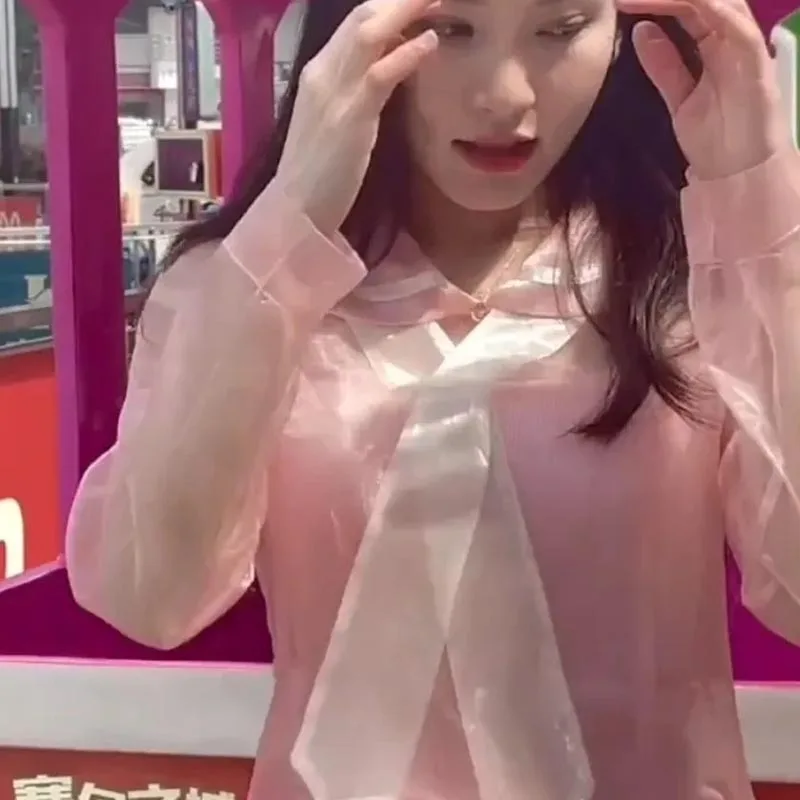 Uniforme scolaire japonais rose pour fille, costume Jk Sexy transparent en Organza brillant, chemise à cravate, jupes Lolita Cos, vêtements de fête pour travestissement