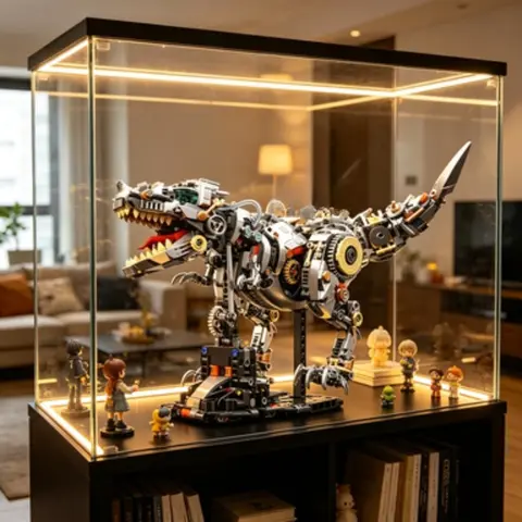 MOC Technical Mechanical Tyrannosaurus Rex Building Blocks, Creative Dinosaur DIY Assemble Model, Elegant Desktop Ornament,Party