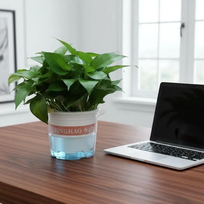 Plastic Flower Pot Self Watering System Double Layer Hydroponic Design for Bonsai Plants Home Office Balcony Decor Pot
