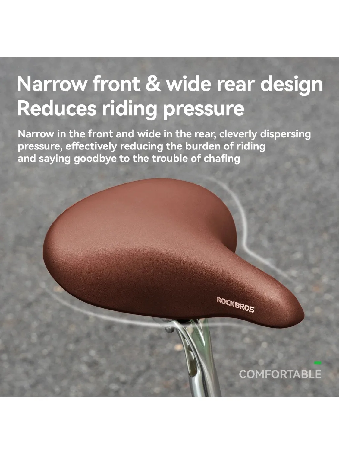 AliExpress ROCKBROS Parts Vintage Bicycle Cushion Men's and Women's Comfortable Saddle Vintage City Bicycle Wide Soft Leather Bicycle Seat