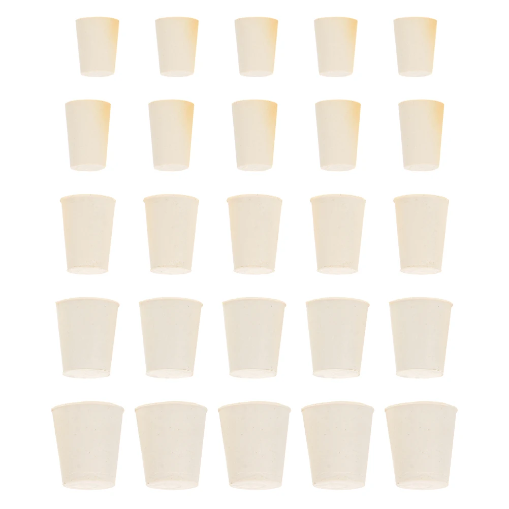 

50 Pcs Rubber Plug Laboratory Bottle Hole Stopper Test Tube Plugs Sealing Solid Tapered Flask