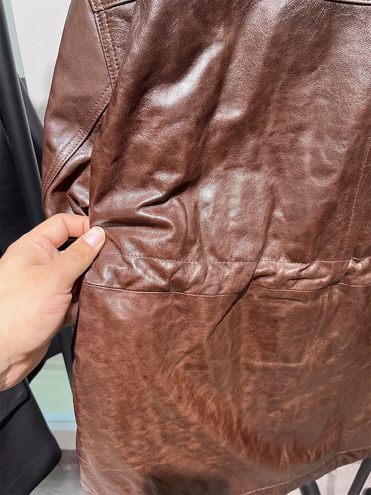 المرأة الدافئة أوزة أسفل سترة جلد الغنم الحقيقي سترة الطبيعية ميرينو الأغنام الفراء طوق معطف فاخر سترة منفوخة #3