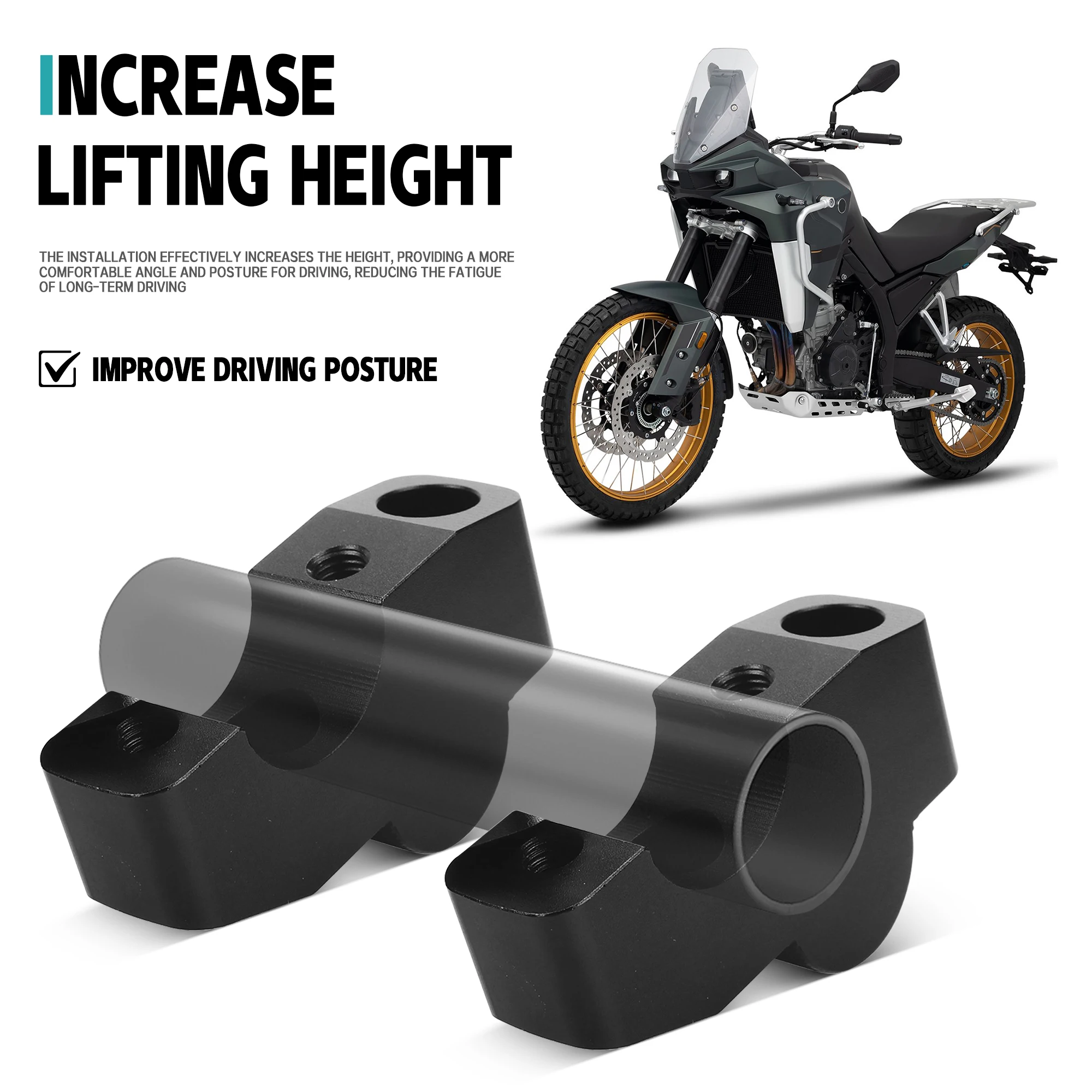 For KOVE 800X 800 X 2023-2025 Extend Adapter KOVE 800X 2024 Motorcycle Handlebar Riser Bar Mount Handle Clamp