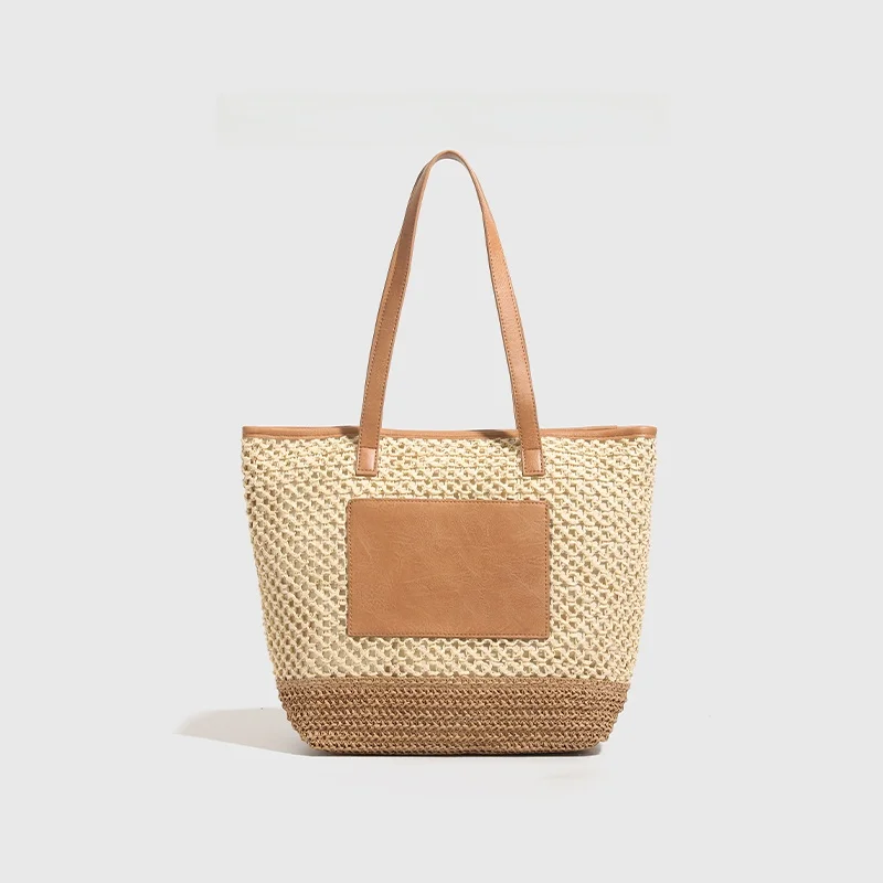 

Official Charlie&Kelli Beach St Woven Tote Bag Large Capaci Single oulder Faion Trendy Summer 2025 Polyester