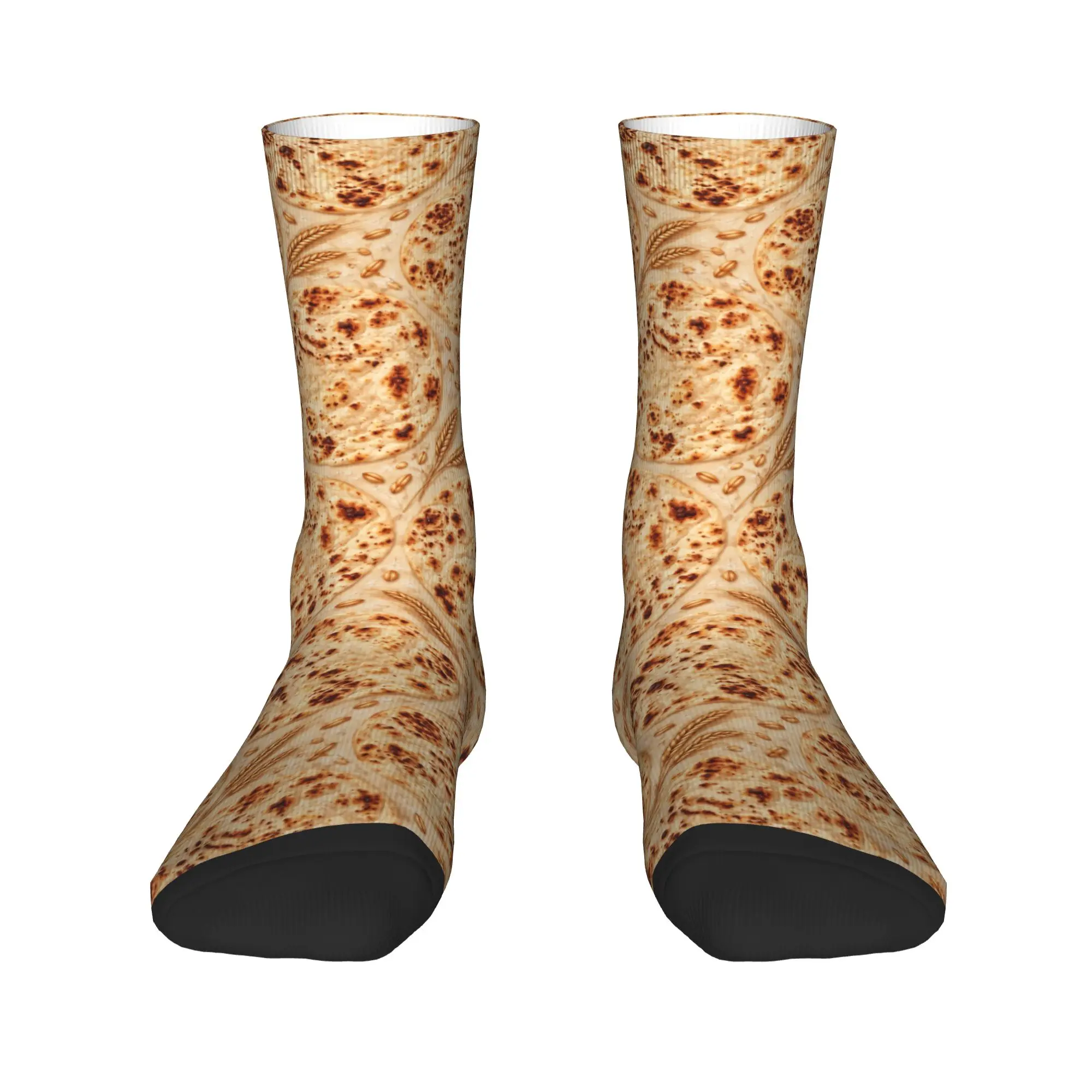 Simple Pizza Print Stockings  Design Kawaii Socks Autumn Non-Slip Socks Men's Cycling Soft Breathable Socks