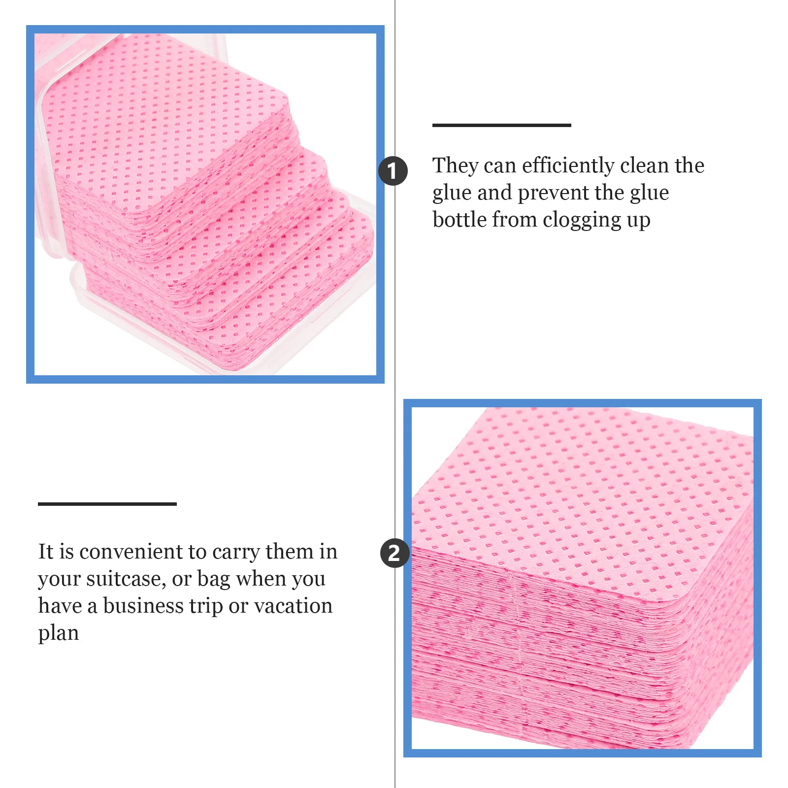 

400 Pcs Wipes Glue Cleansing Pads Lash Extensions Supplies Wiping Clothes Cleaning Tools Eyelash Wipers