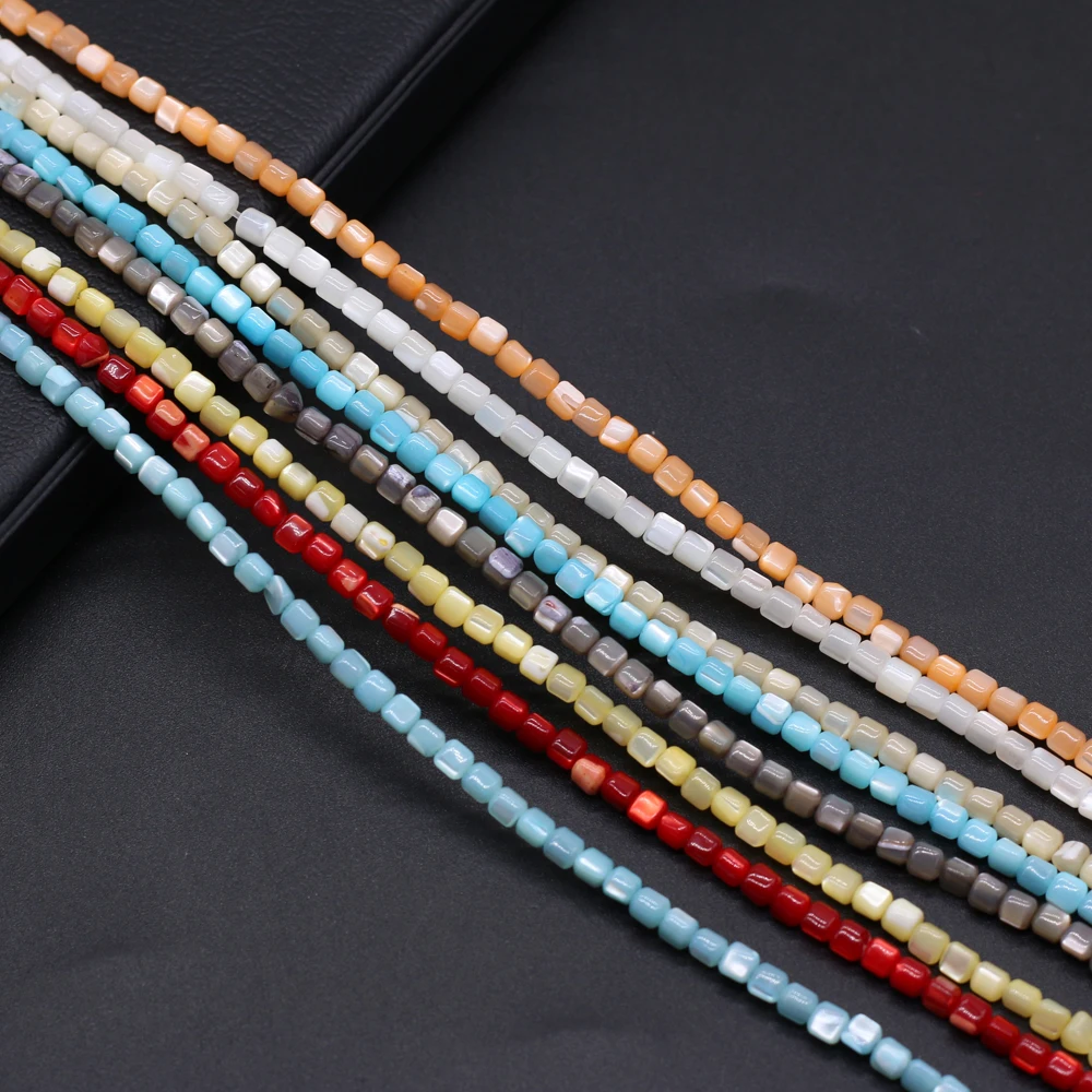 Natural Sea Shell Beads Color Cylindrical Mother of Pearl Beads For DIY Handmade Necklace Earrings Jewelry Accessories 3.5mm