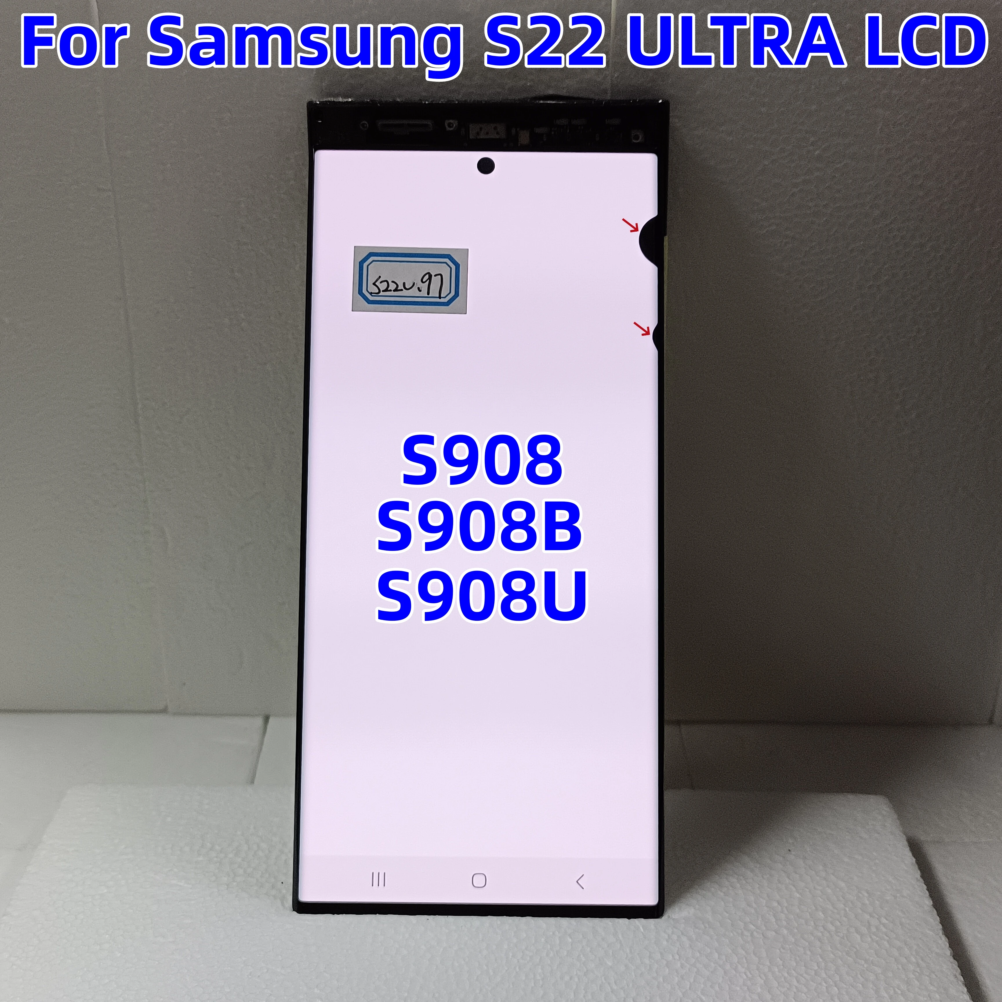 

100% Tested 6.8'' Display For Samsung S22 Ultra LCD Touch Screen Digitizer S22 Ultra 5G S908 S908B S908U With Defects LCD