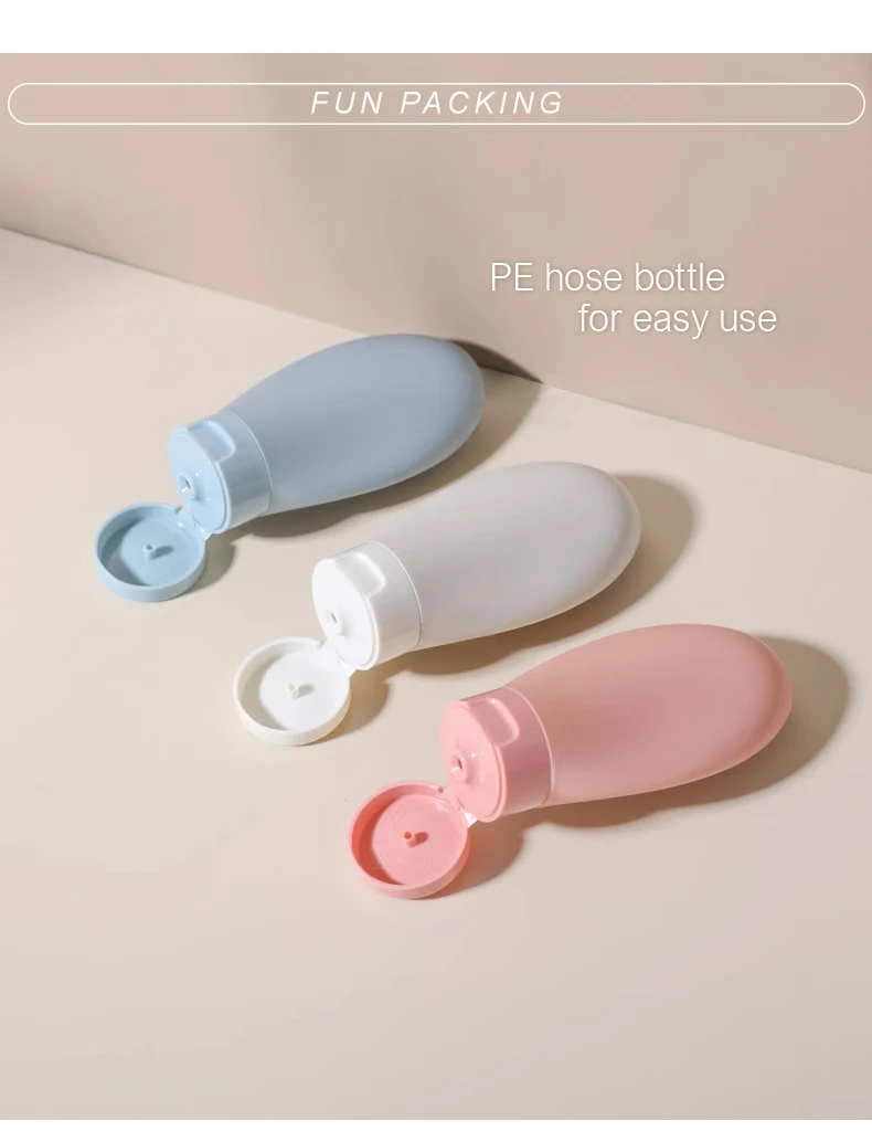 3 Teile/satz Nachfüllbare Flasche 60 ml Weiche Silikon Lotion Behälter Squeeze Tube Leere Flasche Tragbare Reise Shampoo Flasche