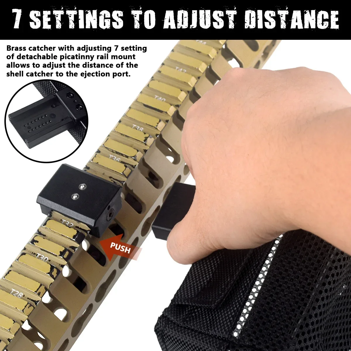 Borsa portaproiettile per pistola giocattolo Cattura con guscio in ottone Cattura trappola in rete di nylon con custodia per collettore di cartucce per munizioni con montaggio su guida staccabile