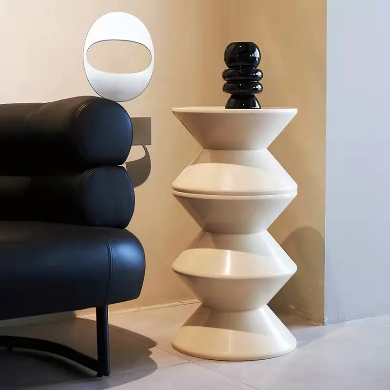 

Nordic cream style low stool small apartment household living room shoe change seat ins creative plastic hourglass
