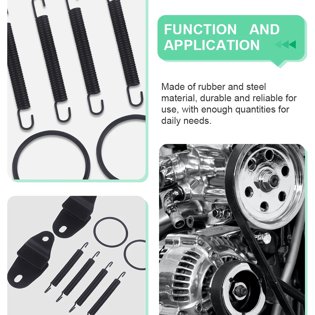 

1 Set Exhaust Swivel Kit Rubber Steel Motorcycle Parts Tube Spring Rotatable Hook High Hardness Flexible Gasket For Exhaust