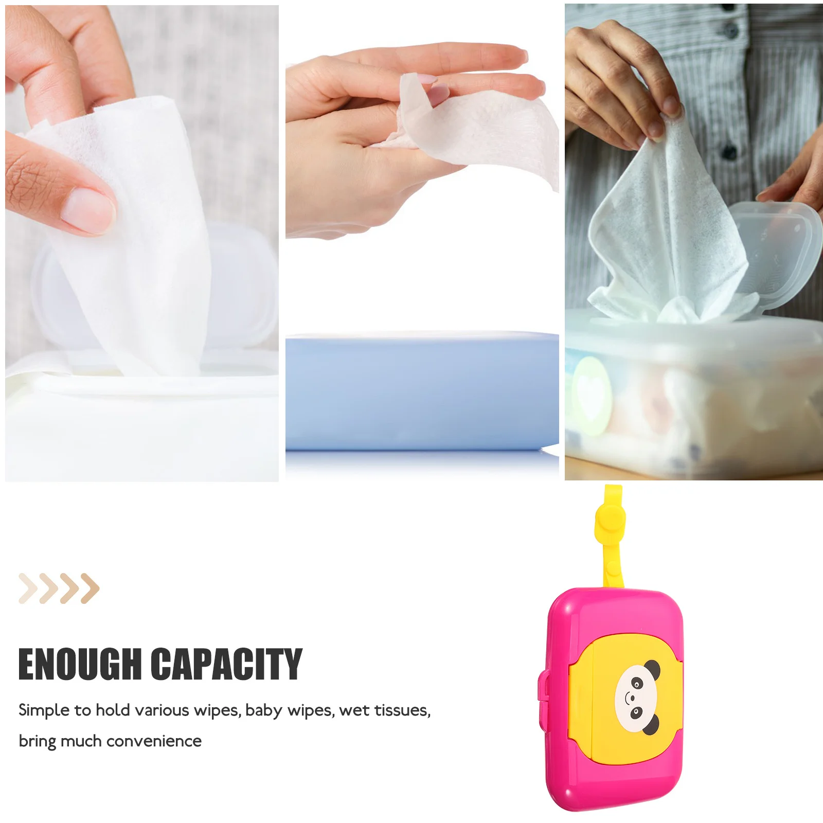 

Portable Baby Wipes Dispenser Panda Pattern Lightweight Travel Wipe Holder Case for Diaper Bag Stroller Use Wipe Case
