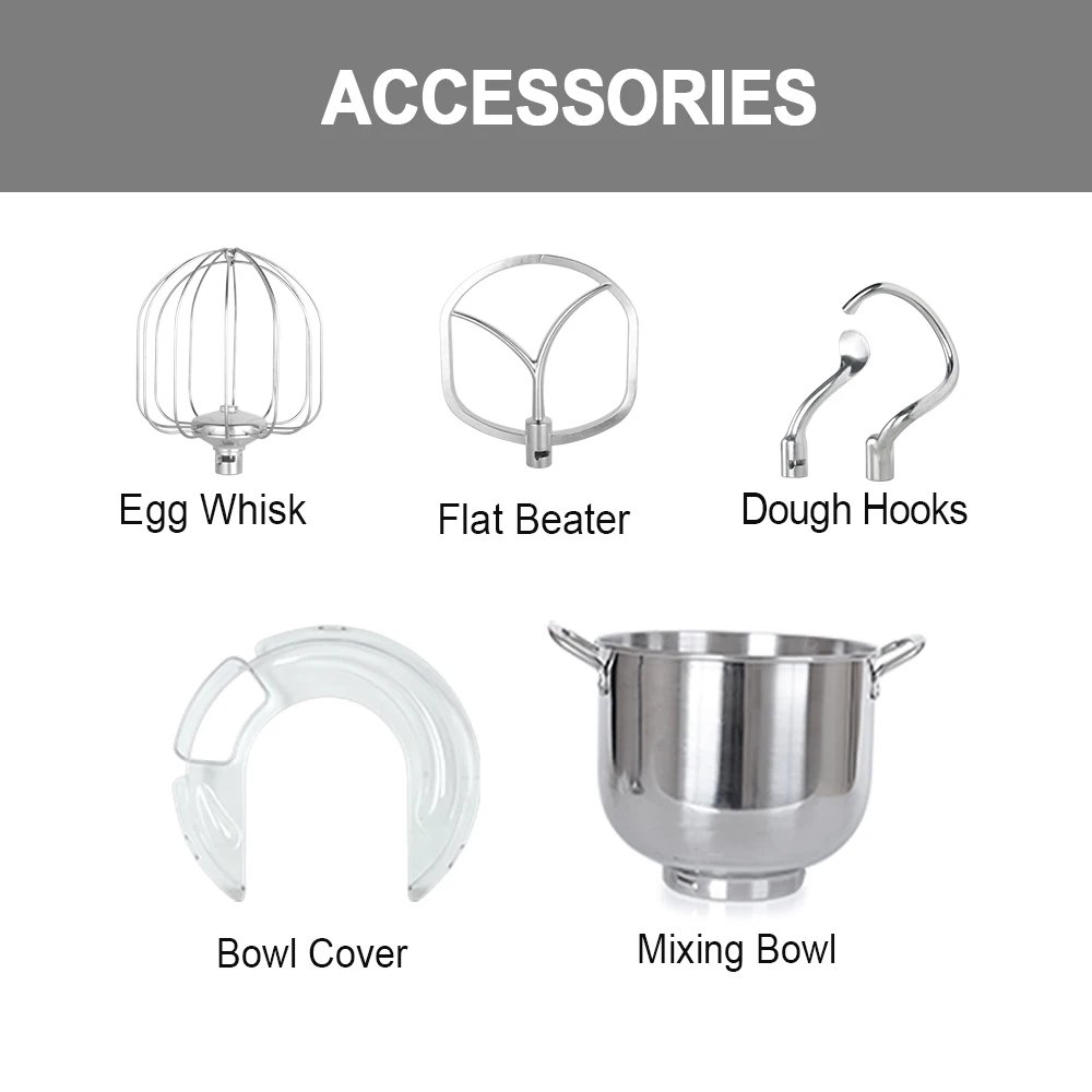 11L 2000W Large Powerful Electric Mixer Double Dough Hooks Planetary Baking Cake Bread Mixer Home Kitchen Appliance Food Mixer view 6