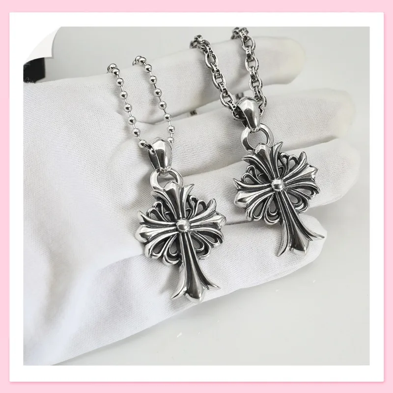 

Классическое колье Wind с крестом и цветком, модный нишевый дизайн, подвеска для мужчин и женщин, парное украшение