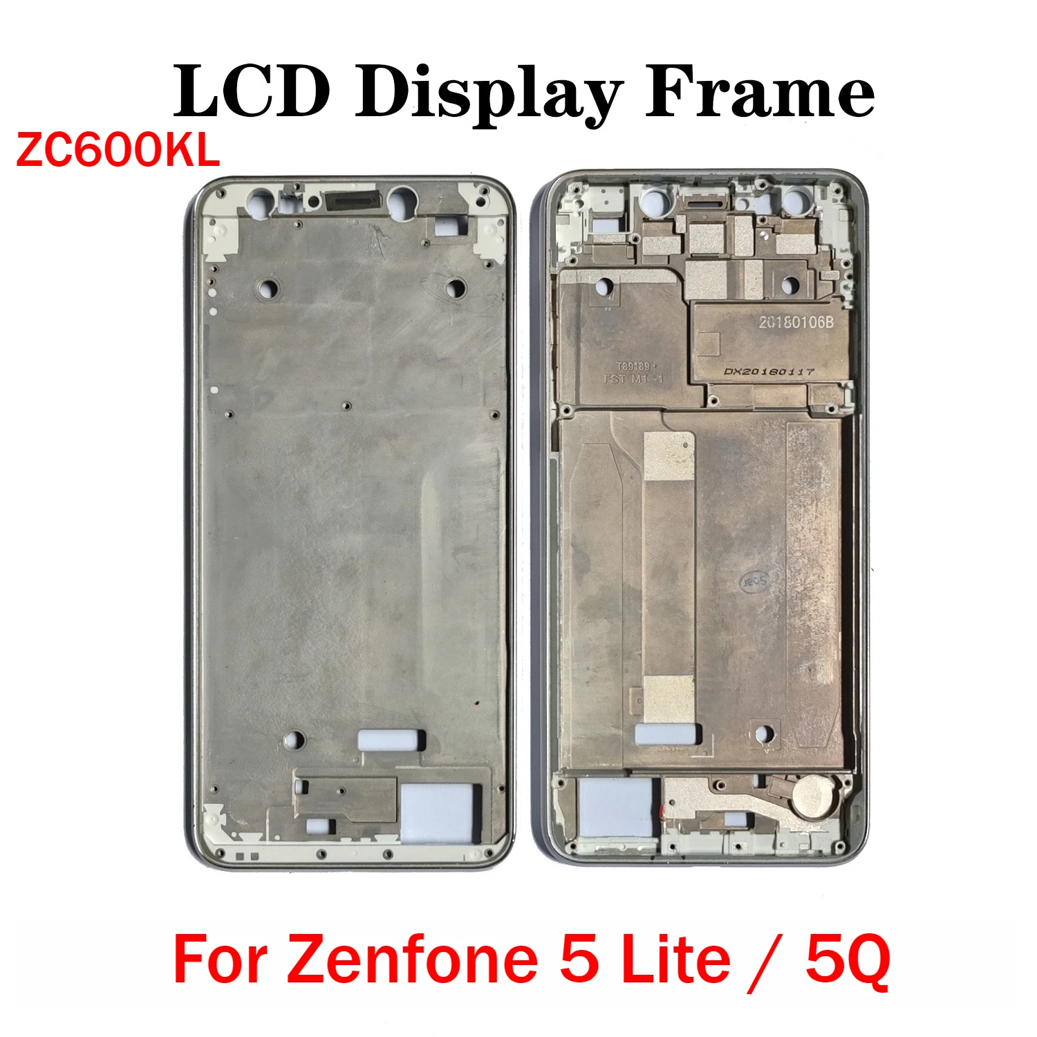 Moldura intermediária para asus zenfone 5 lite 5q zc600kl lcd frontal quadro titular habitação moldura peças de reparo substituição