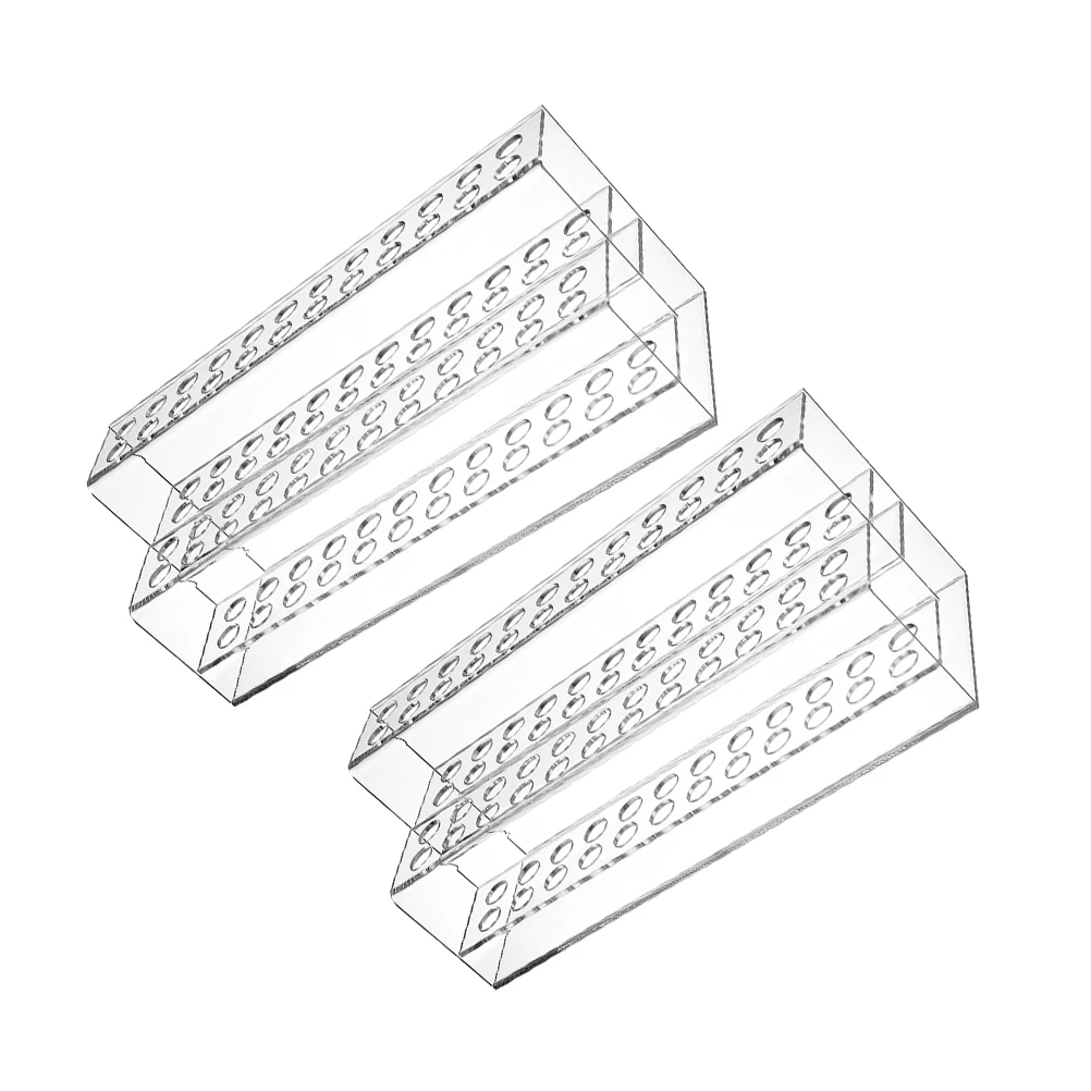 

2Pcs Pen Holder Storage Box Plastic Paintbrush Rack Display Stand for Home Office Desk Organization Transparent Creative