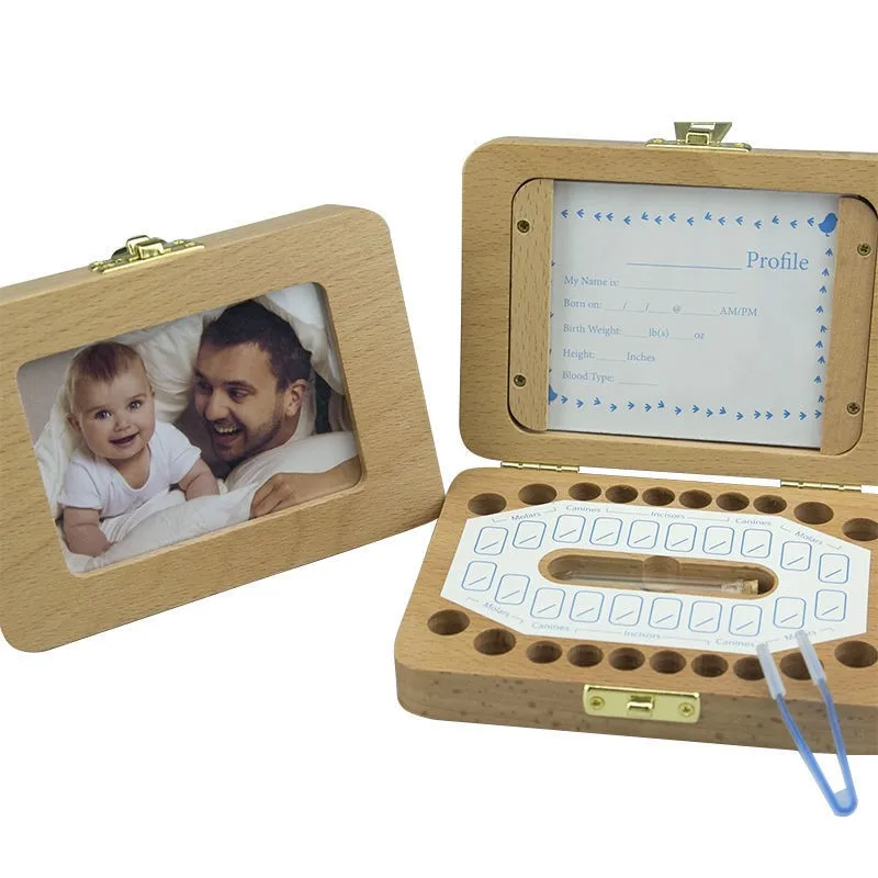 

Children's Teeth Memorial Box Baby Teeth Preservation Box Fetal Hair Teeth House Solid Wood Storage Box Baby Souvenir Box ZE450