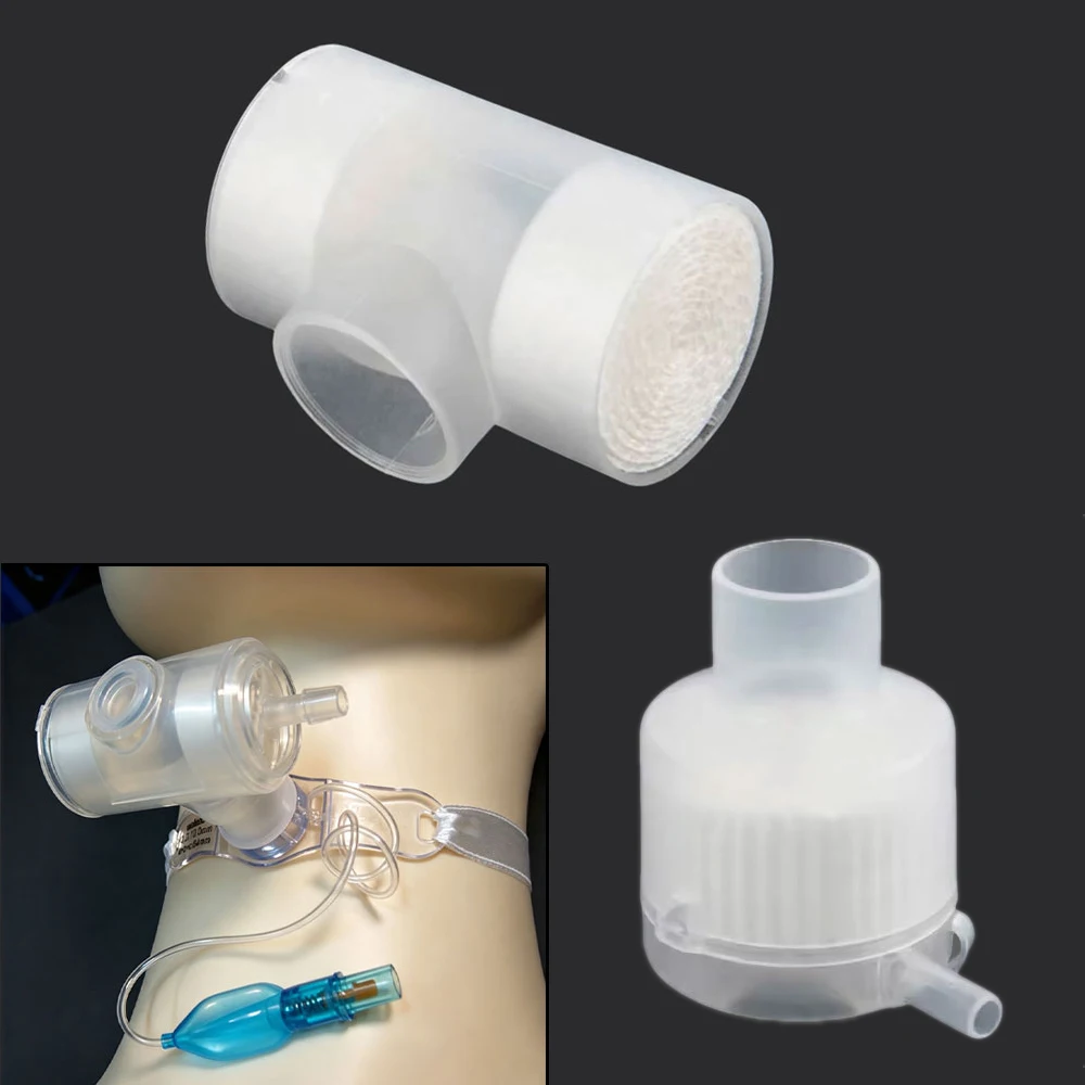1/2 pcs Tracheostomy Disposable Breathing Filter  Heat Moisture Exchangers L Type Lightweight HME Filter Trach Vent New