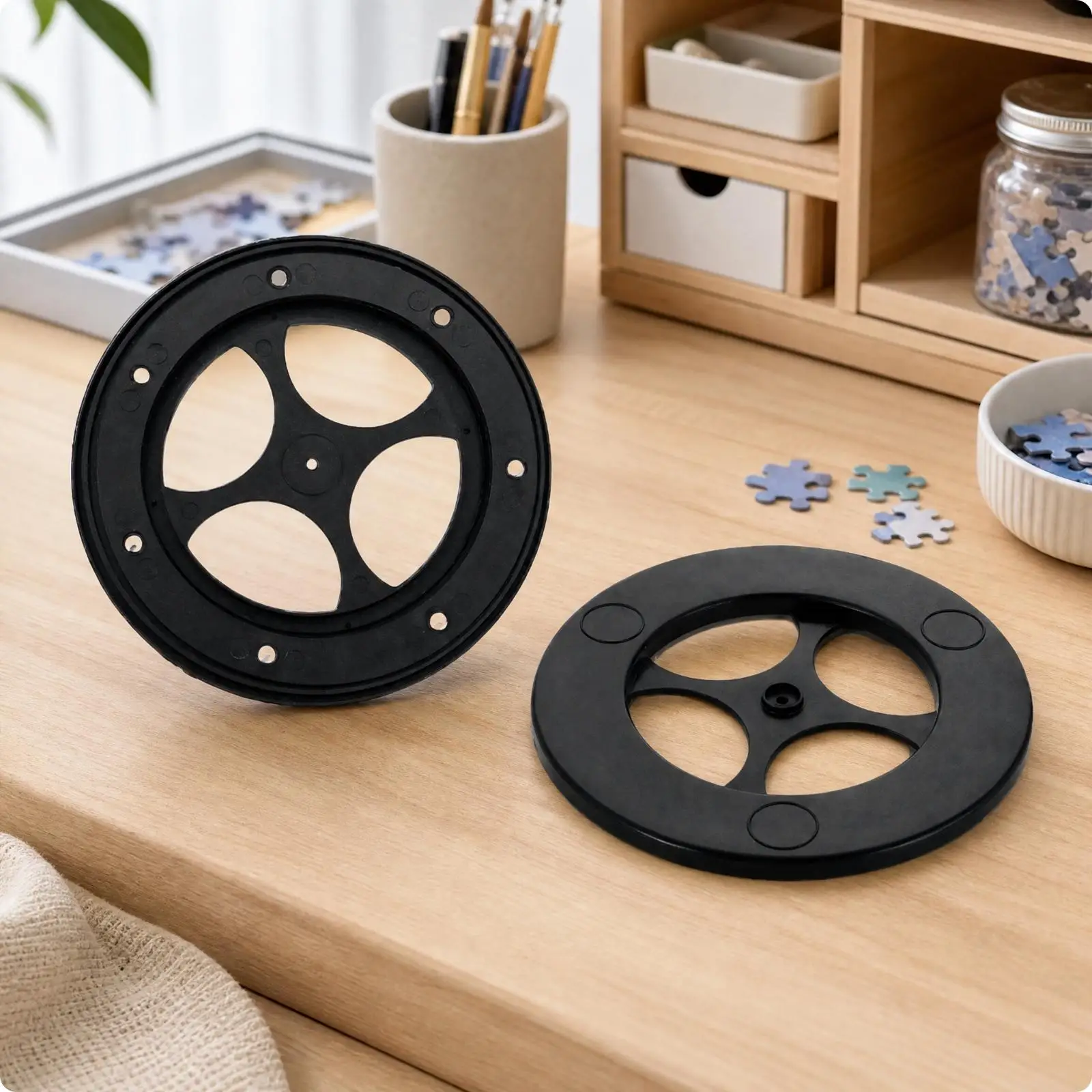 Rotating Support Turntable Base Central Hinge Design for Crafting Work and Easy Access Tabletop Organization