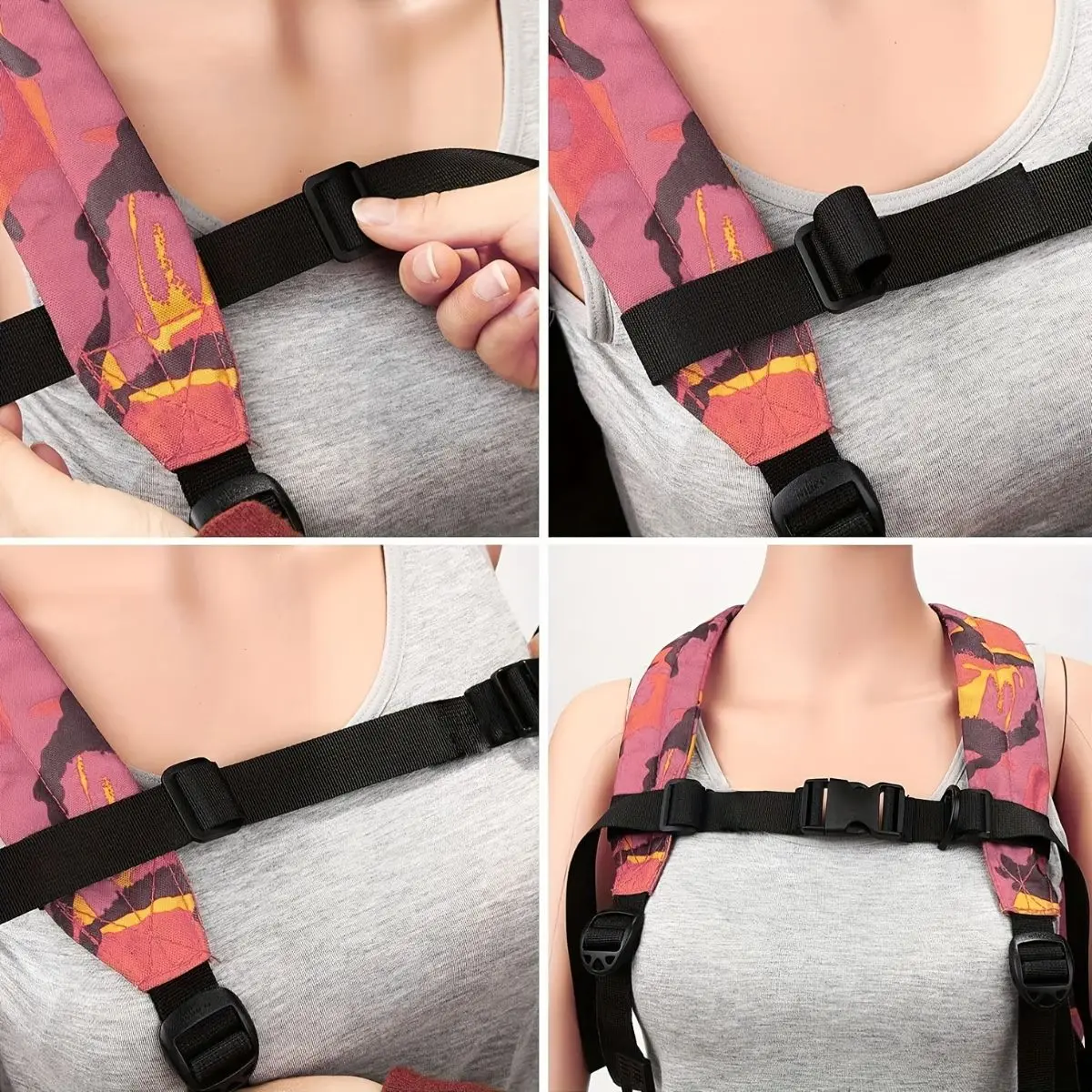 Backpack Chest Strap Add on Elastic Backpack Sternum Strap Heavy Duty Adjustable Chest Belt with Quick Release Buckle