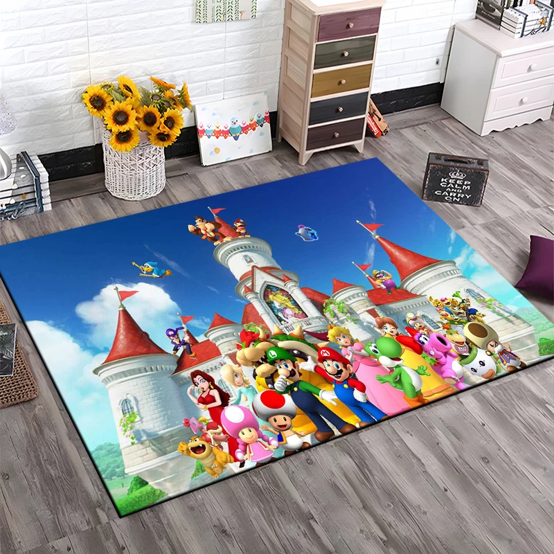 3D Cartoon M-Mario-Bros Game HD Rug Large Carpet Area for Living Room Kid Bedroom Sofa Kitchen Decorate Child Non-slip Floor Mat