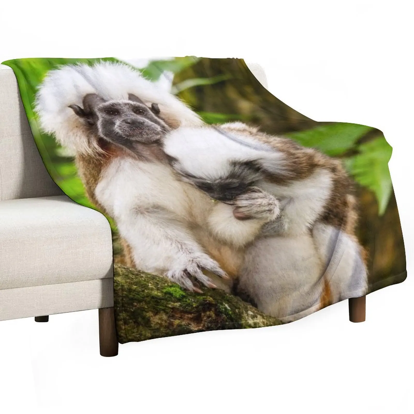 

Cotton-top Tamarins Throw Blanket Summer Warm Blankets