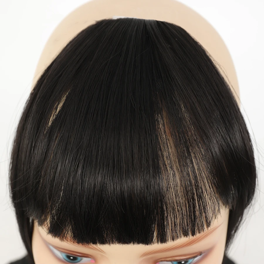 synthetic short bangs with temple Natural Forehead Ins Hair Fake Fringes Air Bangs Wig Female Piece Real Comic Flush Bangs