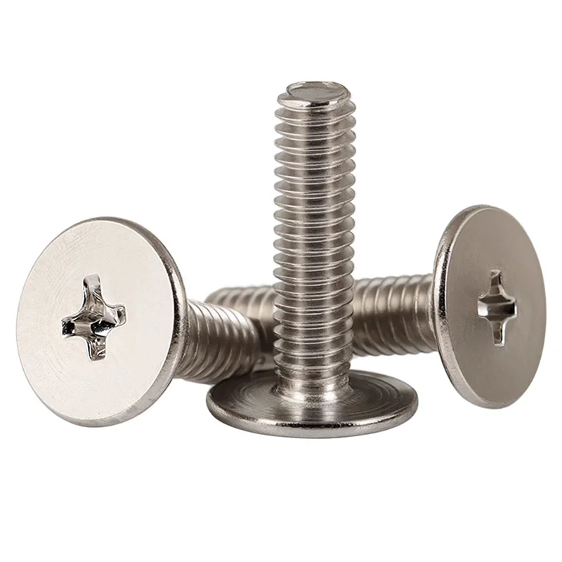 200Pcs M1.6 M2 M2.5 M3 M4 M5 M6 CM Large Ultra Thin Flat Head Phillips Cross Machine Screw Carbon Steel Electronic Fastener Bolt