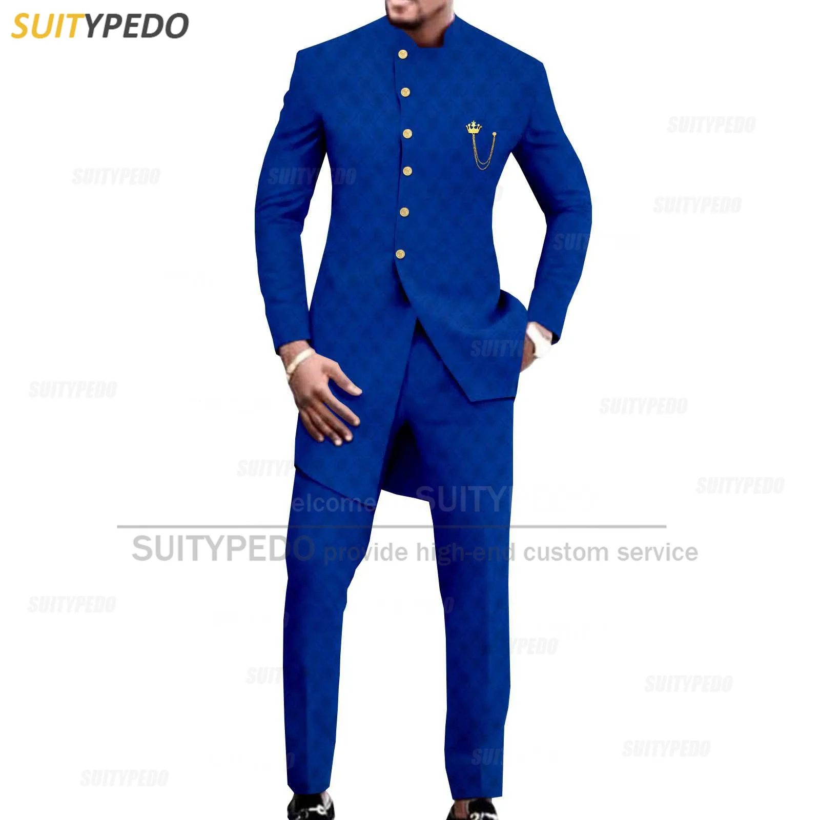 Classic Grey Men Suit Sets Wedding Gala Fashion Outfits Blazer Pants 2 Pieces African Party Activities Custom Formal Costumes