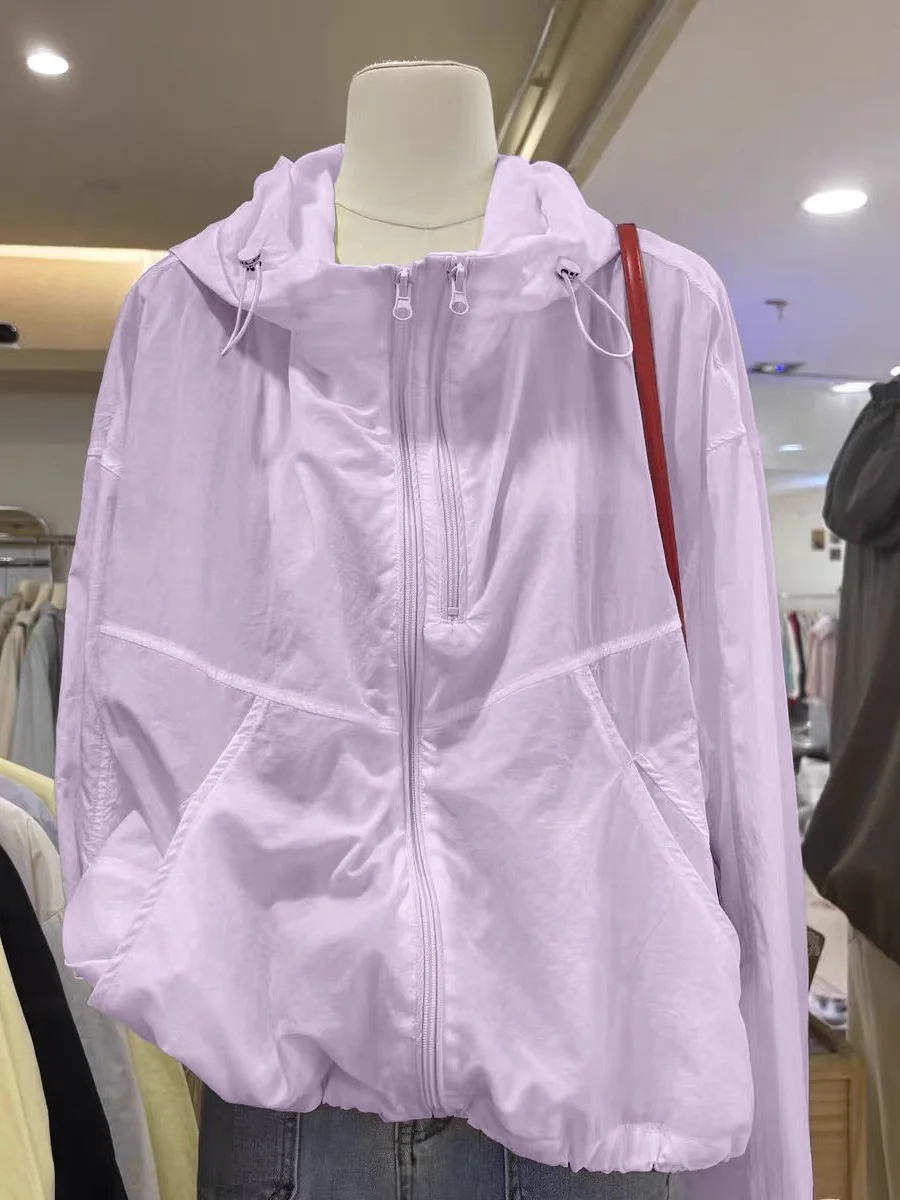 Leve respirável ao ar livre feminino verão novo sle única camada jaet duplo zíper chapéu roupas de proteção solar