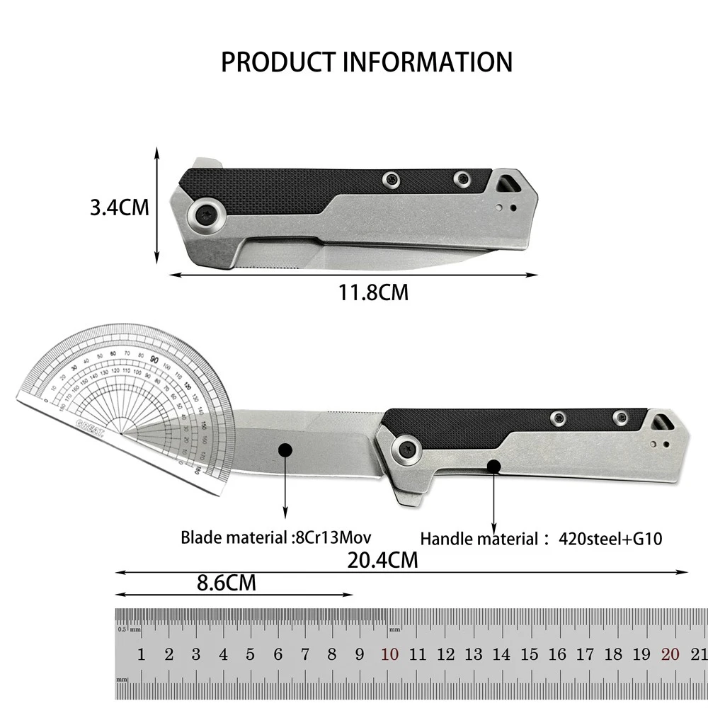 KS 3860 سكين قابل للطي للتخييم والمشي لمسافات طويلة والسفر في الهواء الطلق EDC أداة البقاء على قيد الحياة والدفاع عن النفس، سكين للنقل، سكين الصيد #6