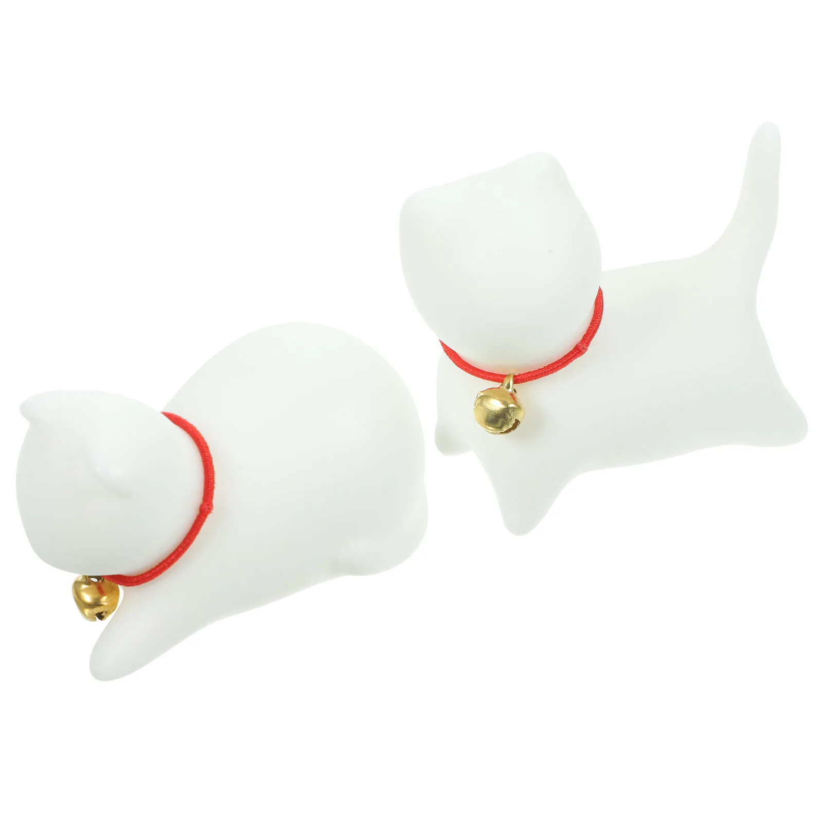 2Pcs Ceramic Cat Statue Compact Size Living Room Coffee Shop Library Hotel Decoration Ceramic Cat Figurine Desktop Animal Decor