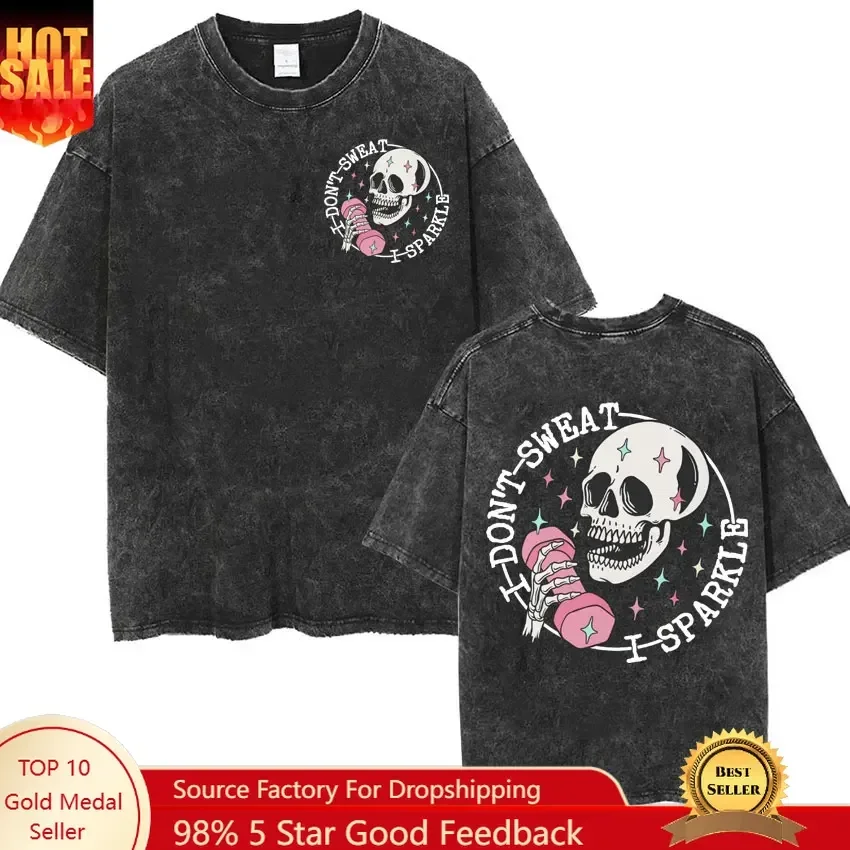Funny Skeleton Muscle Mommy Gym Lover Tee Shirt Men Women Women Fashion Casual Aesthetic T-shirt Male Harajuku Vintage Washed T
