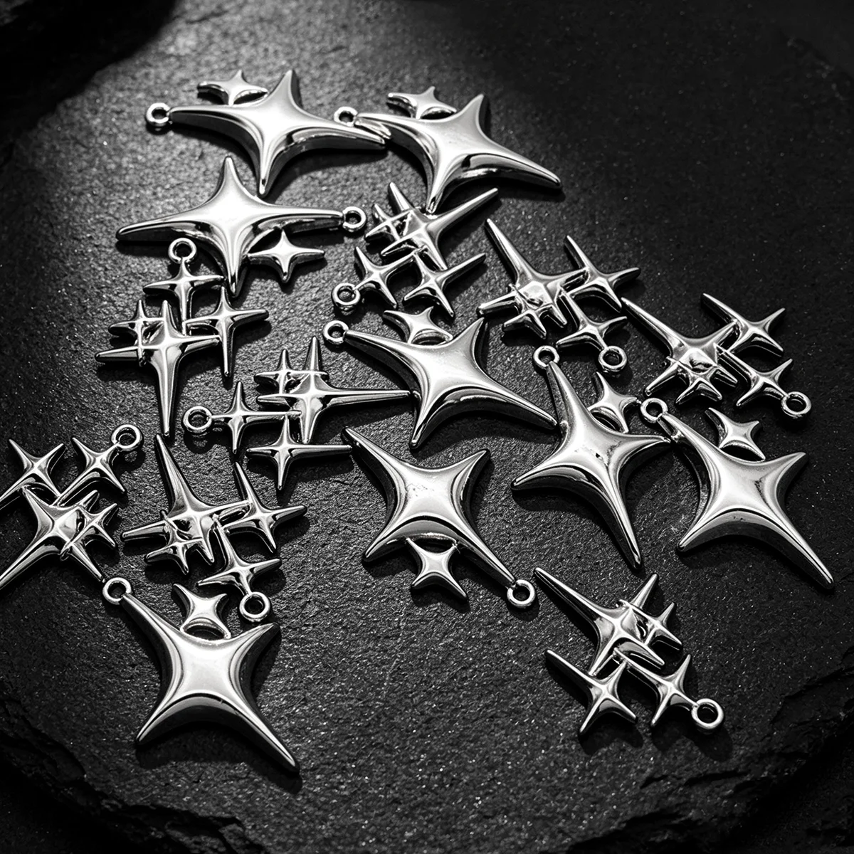 16-Piece Set of Four-Pointed Star DIY Handmade Pendants, Available in Two Styles: Single Star and Layered Double Star, Suitable for DIY Bracelets, Necklaces, Earrings, and Hanging Ornaments, Handmade Beaded Decoration Accessories - view 5