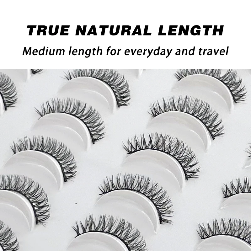 Wholesale 20Pairs 3D Mink Eyelashes Natural Thick False Eyelashes Light Weight Wispy Volume Russia Short Fake Eye Lashes Makeup