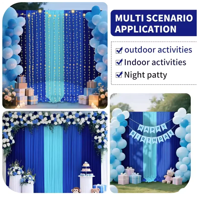 

Thick Lycra Matte Wrinkle Free Backdrop Curtain for Parties,Backdrop Drapes Soft Luxury Cloth for Wedding Stage Party Decoration