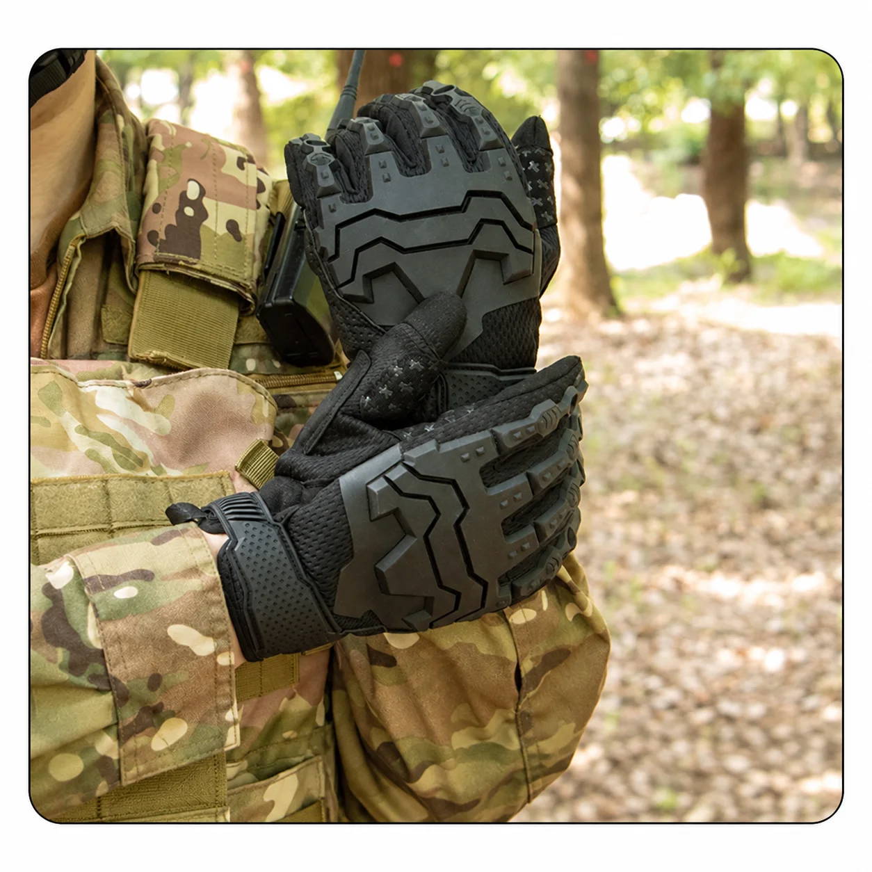 1 Pair Men Touch Screen Tactical Gloves Cyberpunk Full Finger Anti-Impact Non-slip  Motorcycle Riding Outdoor Protective Gloves