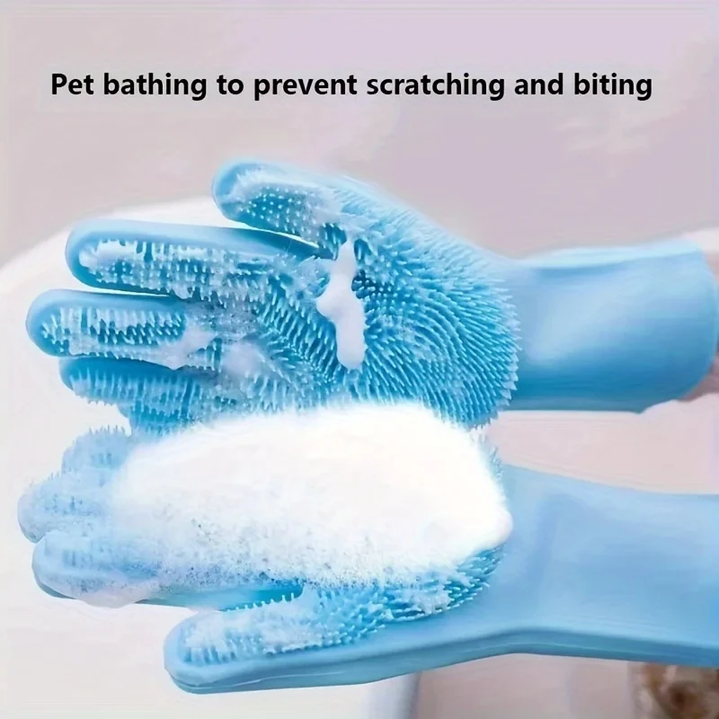 Multifunctional Silicone Pet Grooming Gloves Hair Remover Brush Dog Cat Bath Scrubber Cleaning Supplies
