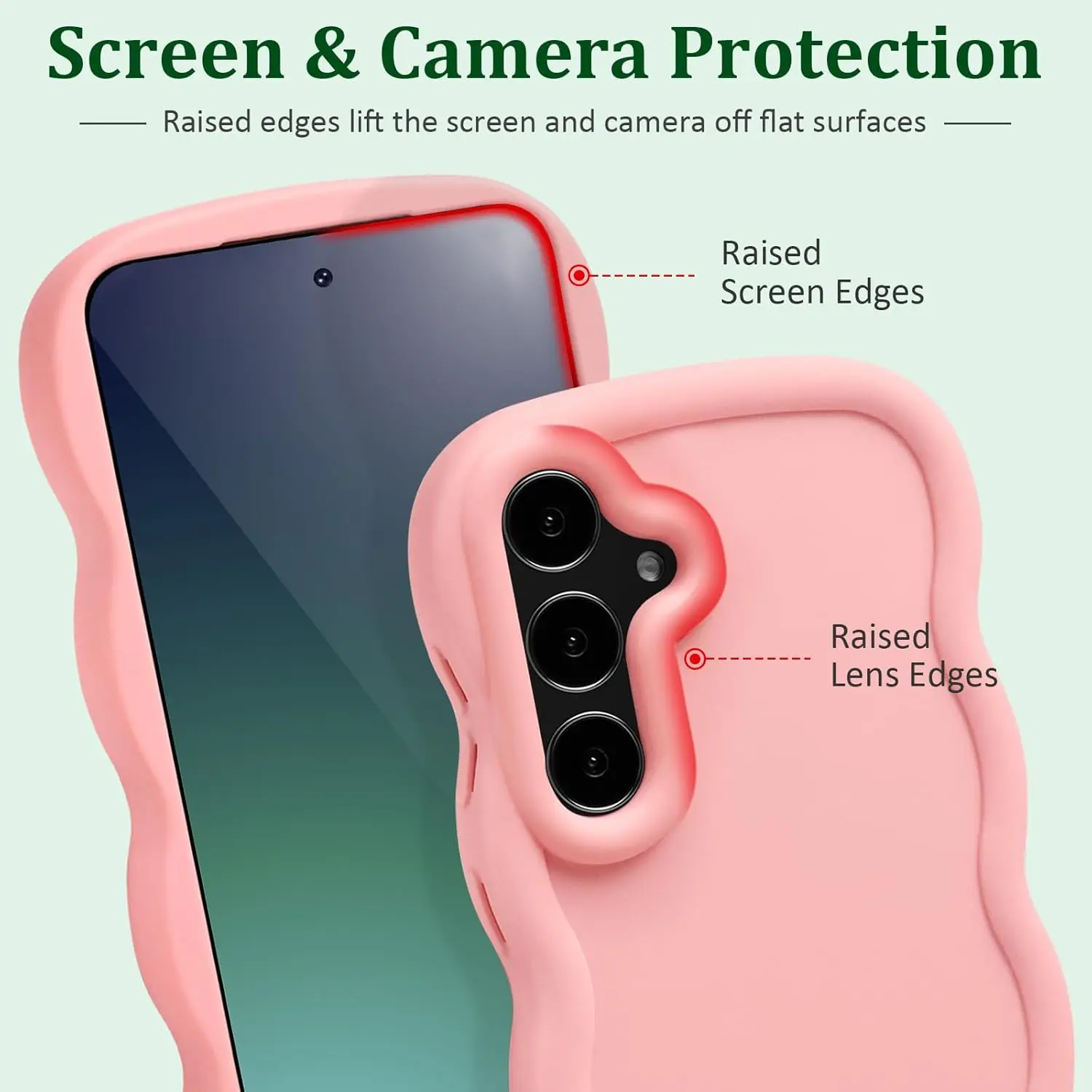 A15 Hülle Macaron-Farbe, gewellter Rahmen, weiche TPU-Schutzhülle für Samsung A05S A14 A16 A17 A25 A54 A35 A55, stoßfeste Handyhülle, Coque – Detail 2