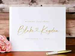Personalized White Wedding Guest Book Engagement Photo Album Perfect Wedding Gift for Her Memory Scrapbook Wedding Keepsake Gift